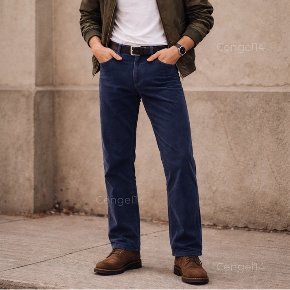 Levi's Other - Vintage Levi’s 519 Navy Corduroy Pants White Tab USA 1986 Straight Leg W31